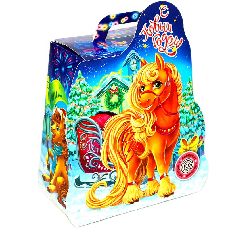 Детский подарок на Новый Год в картонной упаковке весом 543 грамма